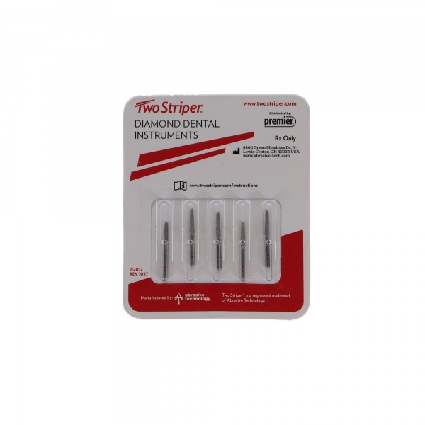 シハラ　Diamond Square Pierce 7 (01) Two Striper Diamond Burs, FG, Round-End Taper, 770.8, 1.8 mm, Fine